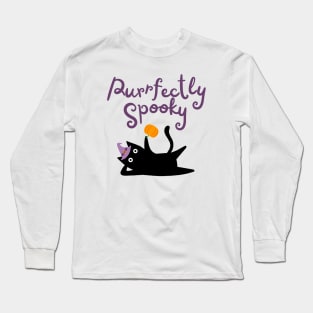 Halloween | Cute Black Cat | Purrfectly Spooky Long Sleeve T-Shirt